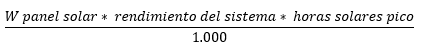 un panel solar de 100w cuanta energía produce